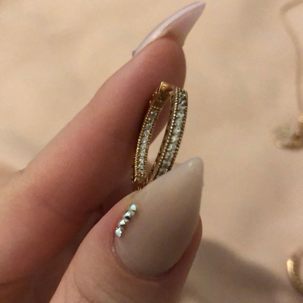 Pandora rose gold hoop earrings